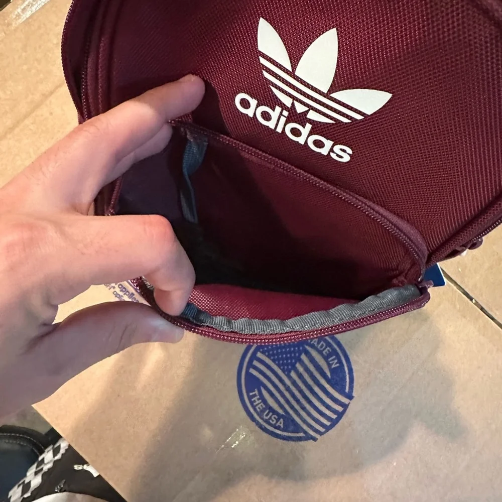 US Seller-CA- Adidas originals mini bag pack for women burgundy ex6726 summer